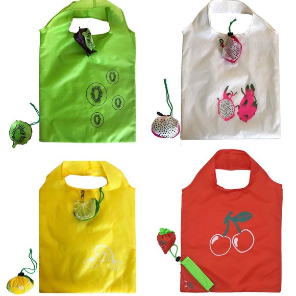 4 Reusable Fruity Bags, Shopping Bag, Grocery Bag - NWOT - Picture 2 of 8